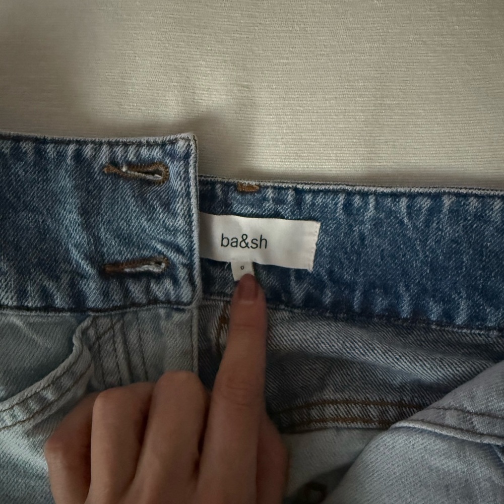 ba&sh High-Rise Blue Two-Tone Jeans - Picture 4 of 5